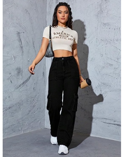 Midnight Fade High-Waist Wide Leg Black Jeans