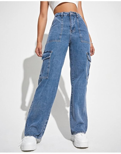 Women’s High-Rise Blue Straight Fit Jeans