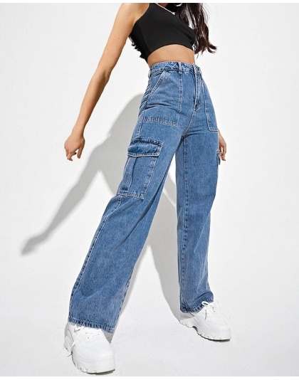 Women’s High-Rise Blue Straight Fit Jeans