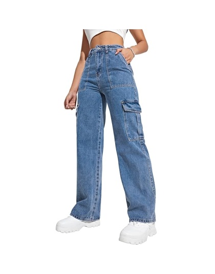 Women’s High-Rise Blue Straight Fit Jeans