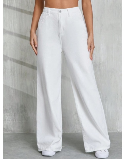 Women’s High-Rise White Wide Leg Denim Jeans