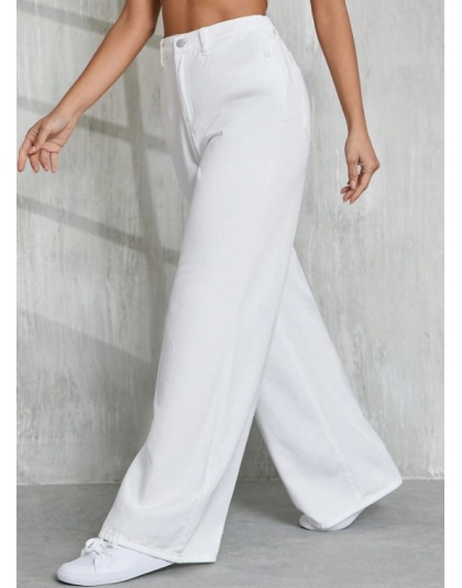 Women’s High-Rise White Wide Leg Denim Jeans