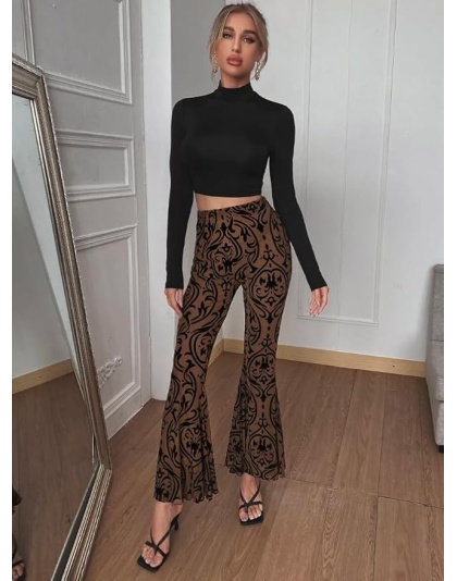 Women’s Black Back Lace-Up High Neck Crop Top