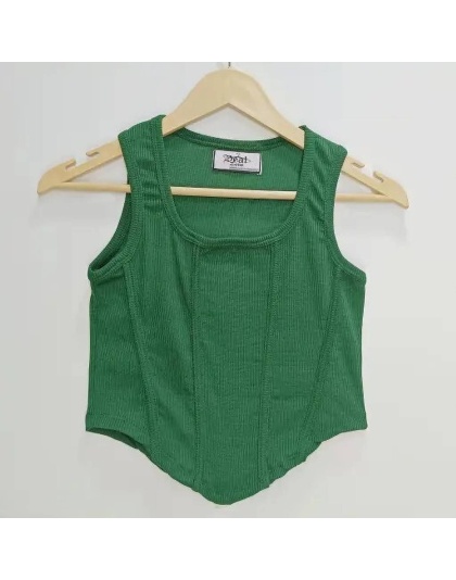 Moss Seam-Detail Crop, Matcha Structured Knit Top, Fern Arched Bodice Tank.