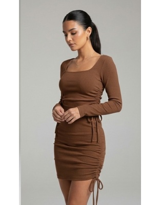 Acoustix Velvet Cocoa Mocha Muse Ruched Co-Ord Set