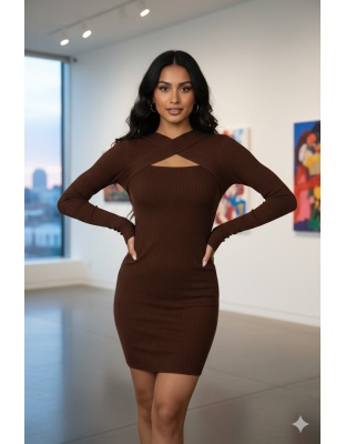 Womens Velora Cross-Neck Mini Dress