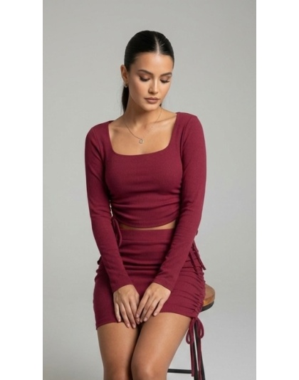 Acoustix Wine Whisper Ruched Co-Ord Set