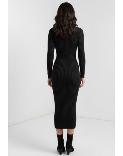 Acoustix Black Solid Viscose Dress