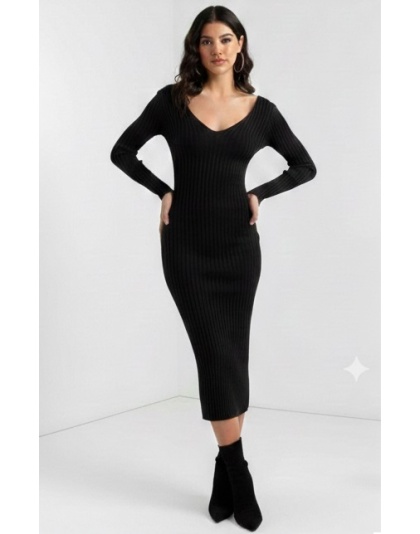 Acoustix Black Solid Viscose Dress