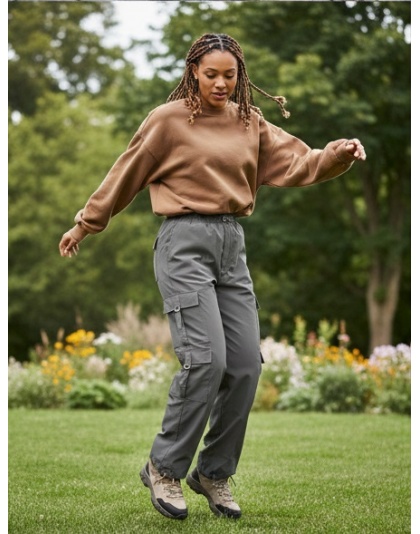 6 Pocket Cargo Pants for Women| High Waist Elastic Jogger Trousers
