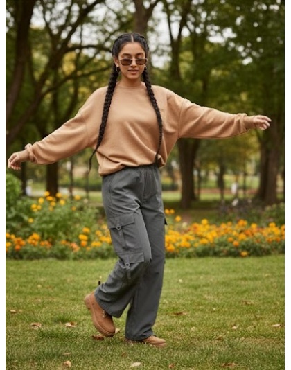 Nextin StreetEase Dark Grey Women Cargo