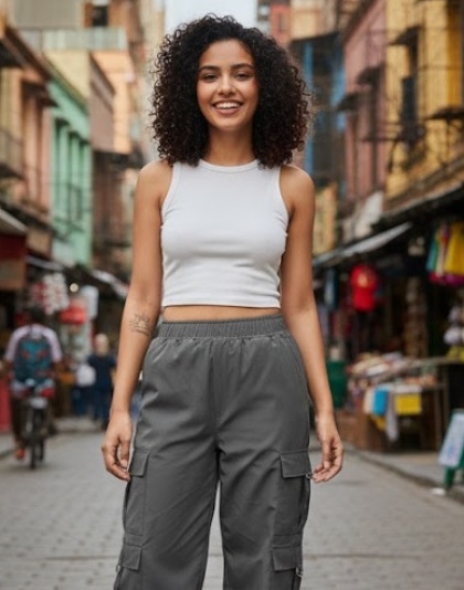 Nextin StreetEase Dark Grey Women Cargo