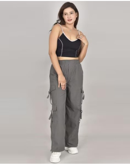 TrendCore Women’s Adjustable Dark Grey Cargo Bottom