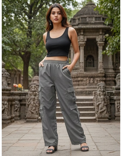 UrbanFlex Women’s Dark Grey Utility Cargo Pants