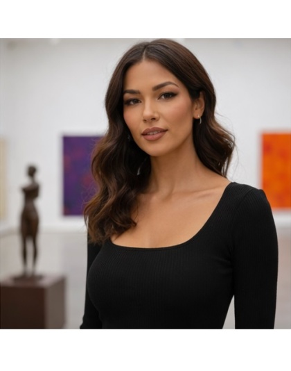 Acoustix Black Solid Viscose Dress