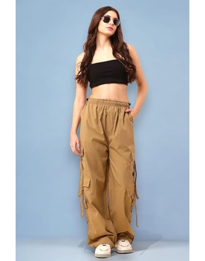 Women's Wide-Leg Cargo Pants Lightweight and Comfortable Fit