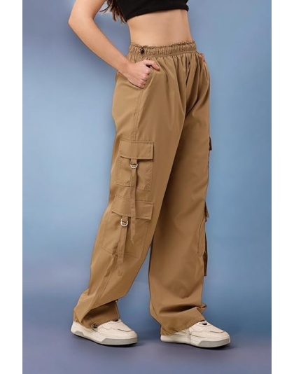 Women's Wide-Leg Cargo Pants Lightweight and Comfortable Fit